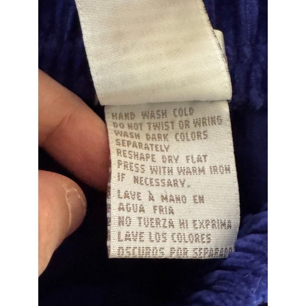 Jones New York Sport Velvet Pants Women Large Blue Elastic Waist Slim Velour‎ L - Picture 11 of 11